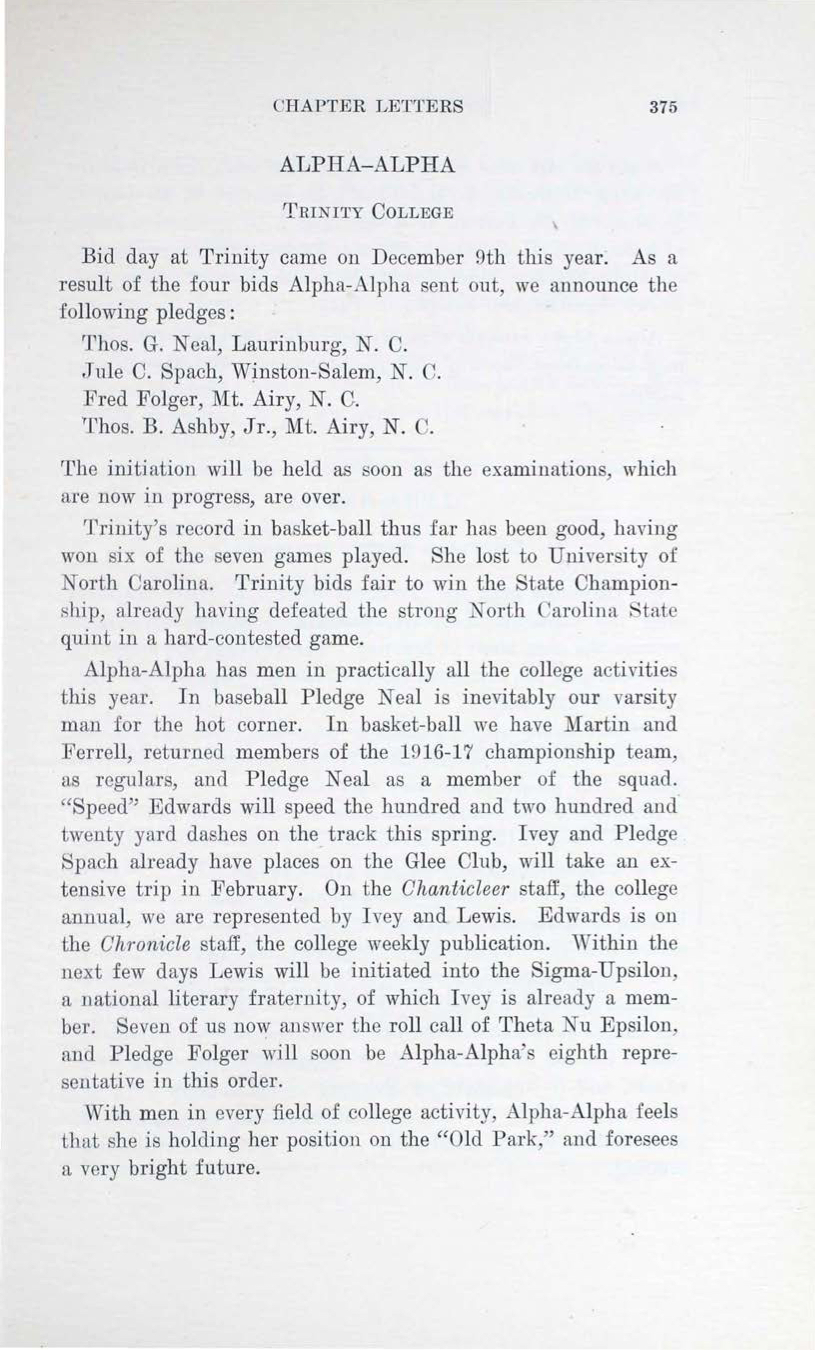 Alpha-Alpha, February 1920